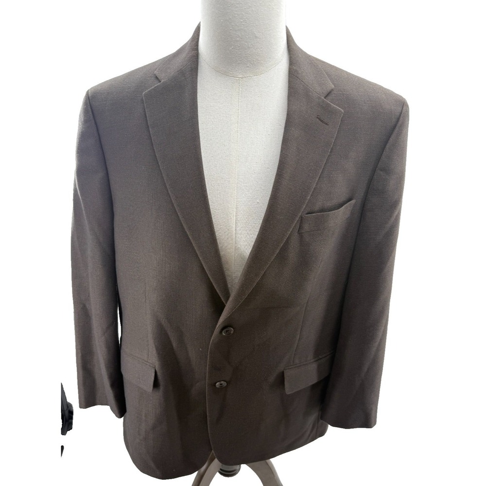 Lauren Ralph Lauren Mens Brown Textured Two Button Blazer Sport Coat 42R